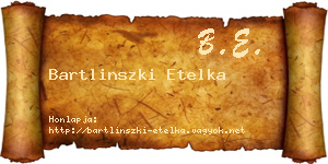 Bartlinszki Etelka névjegykártya